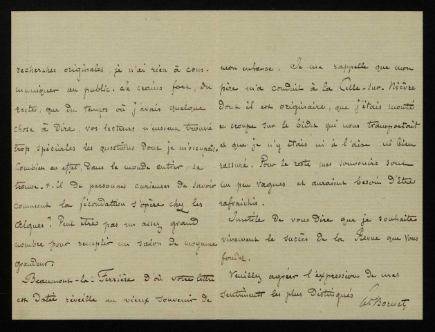 BORNET (Édouard), biologiste (1828-1911) : 2 lettres.