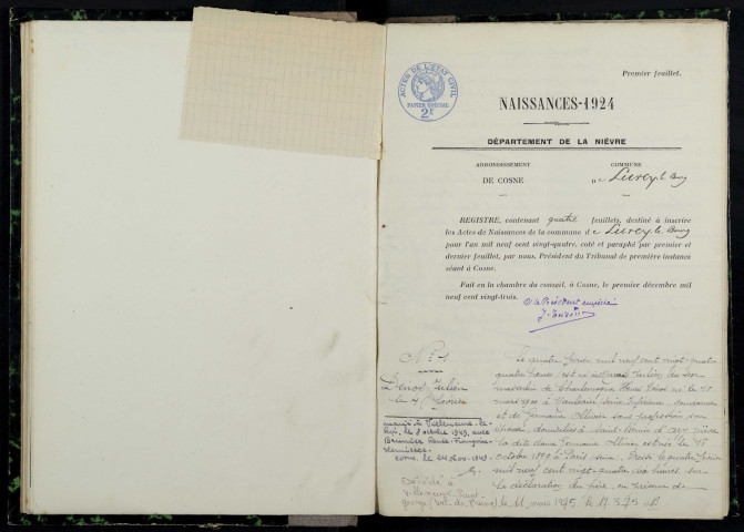 Lurcy-le-Bourg : actes d'état civil.