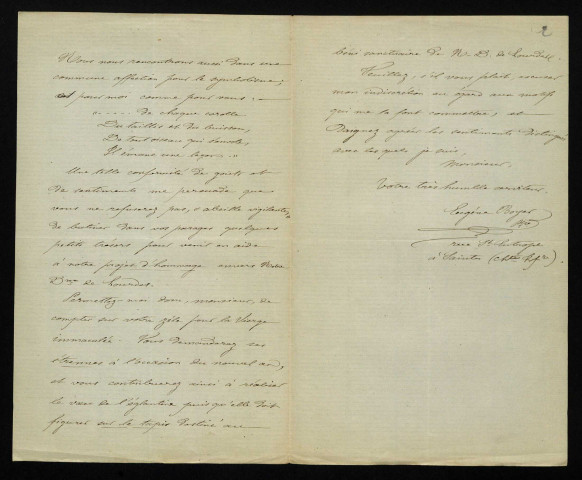 BOYER (Eugène), à Saintes (Charente-Maritime) : 1 lettre.