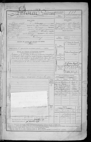 Bureau de Nevers, classe 1897 : fiches matricules n° 501 à 1000