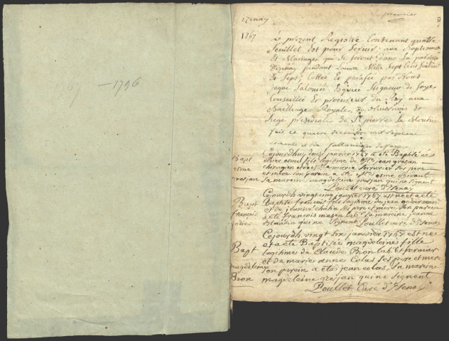 Isenay : registres paroissiaux.