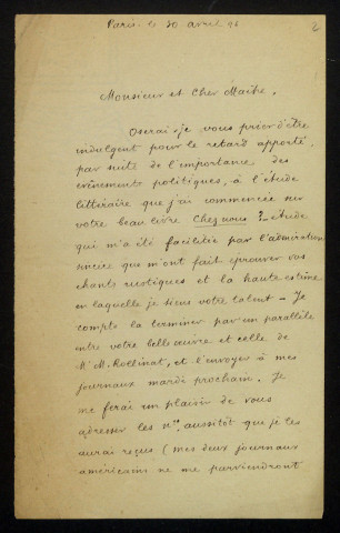 MALÉCOT (A.), publiciste à Paris : 4 lettres.