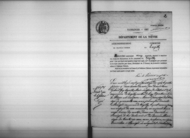 Tazilly : actes d'état civil.