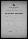 Nevers, Quartier de la Barre, 18e section : recensement de 1931