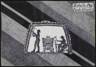 Coupe transversale, coupe d'une costière, pose d'une garniture, bennes en bois.