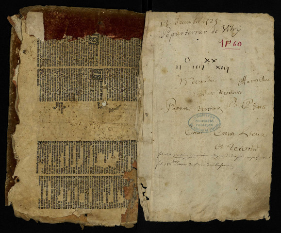 Terrier de la seigneurie de Vitry, pour Bénigne de Granson, tant en son nom qu'en qualité de baillistre de François dé Vienne, son fils, dressé par Antoine Jehannet et Benoît Picault, notaires en la chancellerie de Bourbon-Lancy, avec table nominative par lieux.