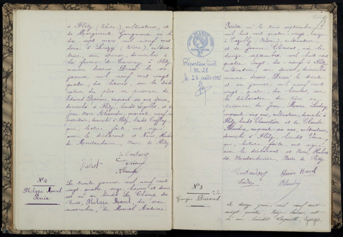 Fléty : actes d'état civil.