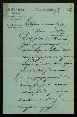 THUMIN (Auguste) : 2 lettres.