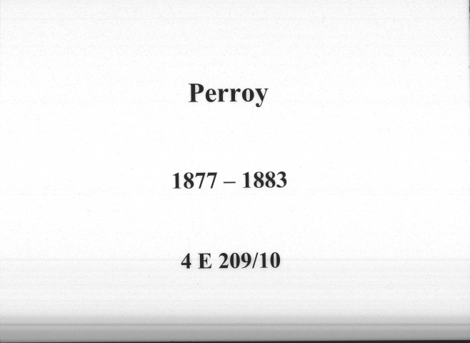 Perroy : actes d'état civil.