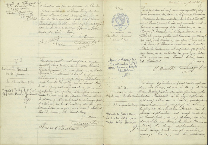 Saint-Ouen-sur-Loire : actes d'état civil.