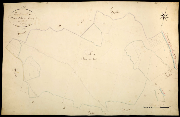Montreuillon, cadastre ancien : plan parcellaire de la section F dite de Chassy, feuille 1