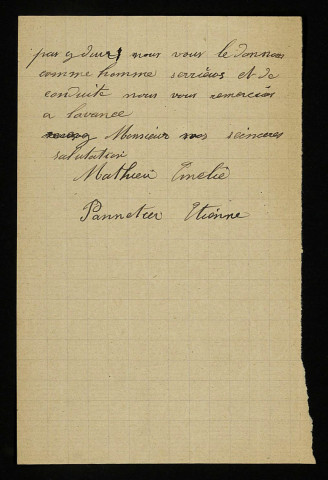PANNETIER (Étienne) : 1 lettre.