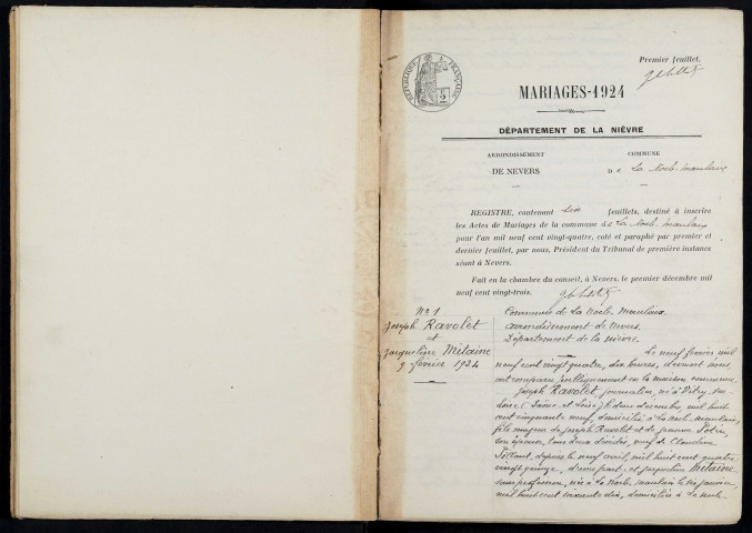 La Nocle-Maulaix : actes d'état civil.