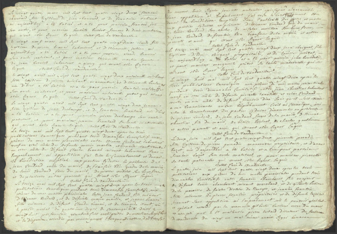 Vandenesse : registres paroissiaux.