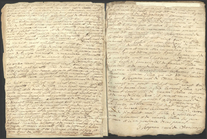 Tronsanges : registres paroissiaux.