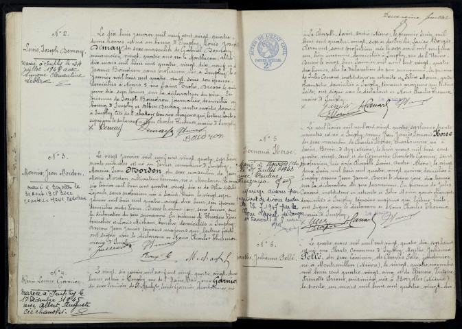 Imphy : actes d'état civil.