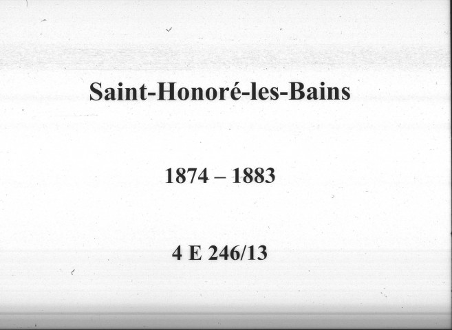 Saint-Honoré-les-Bains : actes d'état civil.