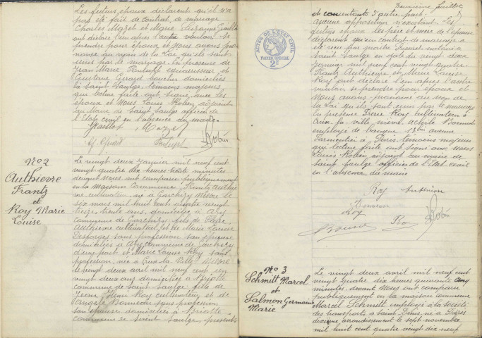 Saint-Saulge : actes d'état civil (mariages).