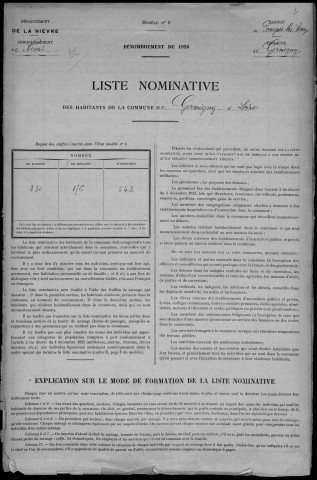 Germigny-sur-Loire : recensement de 1926