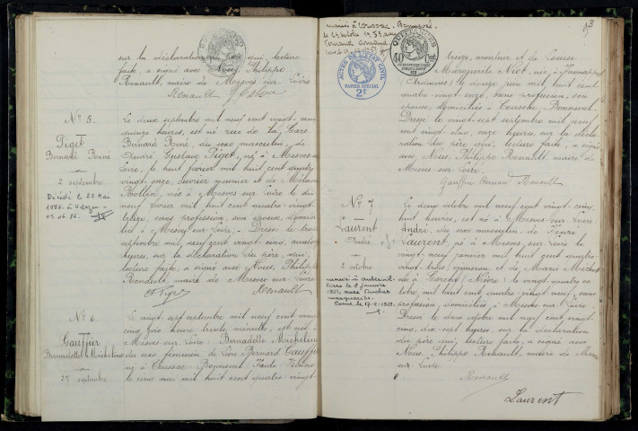 Mesves-sur-Loire : actes d'état civil.