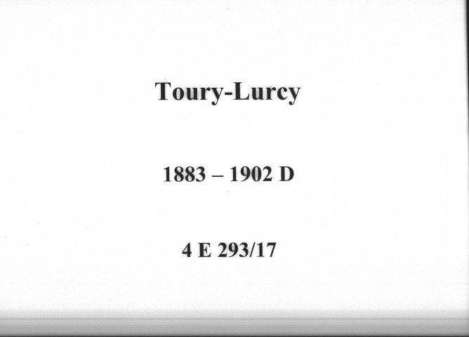 Toury-Lurcy : actes d'état civil (décès).