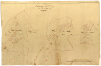 Corancy, cadastre ancien : plan parcellaire de la section C dite de la Manille, feuilles 2 et 3, developpement