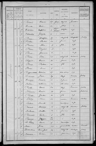 Châteauneuf-Val-de-Bargis : recensement de 1901