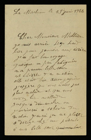 ROLLOT (Jeanne), à La Machine (Nièvre) : 1 lettre.