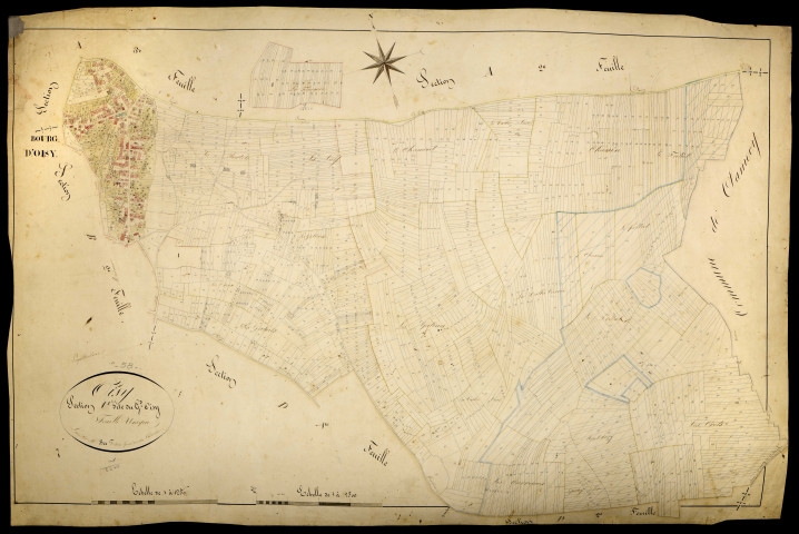 Oisy, cadastre ancien : plan parcellaire de la section C dite du Grand Oisy