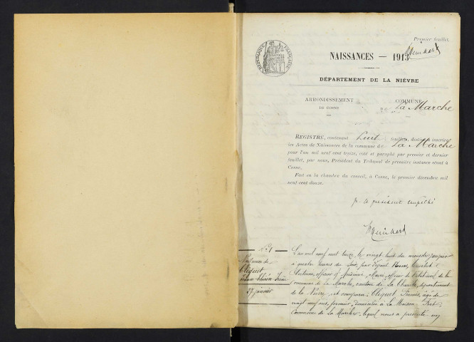 La Marche : actes d'état civil, table décennale.