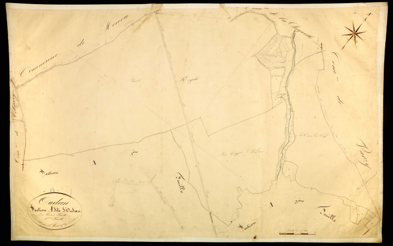 Oudan, cadastre ancien : plan parcellaire de la section A dite d'Oudan, feuille 2