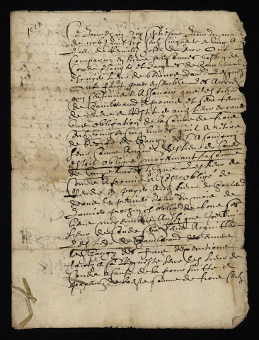 Biens et droits. - Contentieux de Condé contre de Chamberand, restitution d'obligation venue de Georges de Changy à Savigny-sur-Canne (commune de Saint-Gratien-Savigny) : accord.