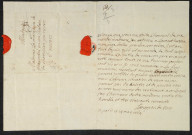 Féodalité. - Rénovation du terrier de Langeron : lettre de Mme Langeron de Bissy à la marquise de Pracomtal en son château à Châtillon-en-Bazois.