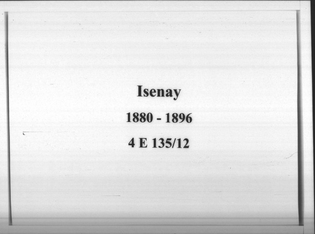 Isenay : actes d'état civil.