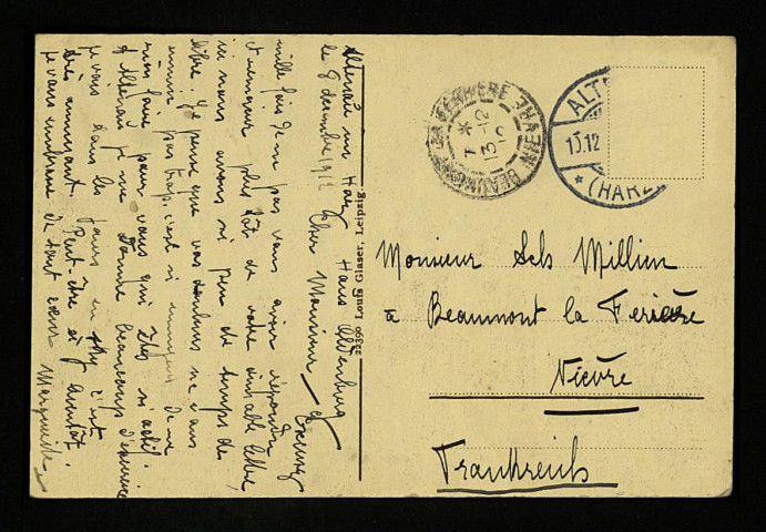 CHARPENTIER (Marguerite), fille de Léopold Charpentier : 1 lettre, 3 cartes postales illustrées.