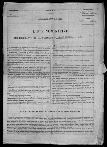 Saint-Hilaire-en-Morvan : recensement de 1946