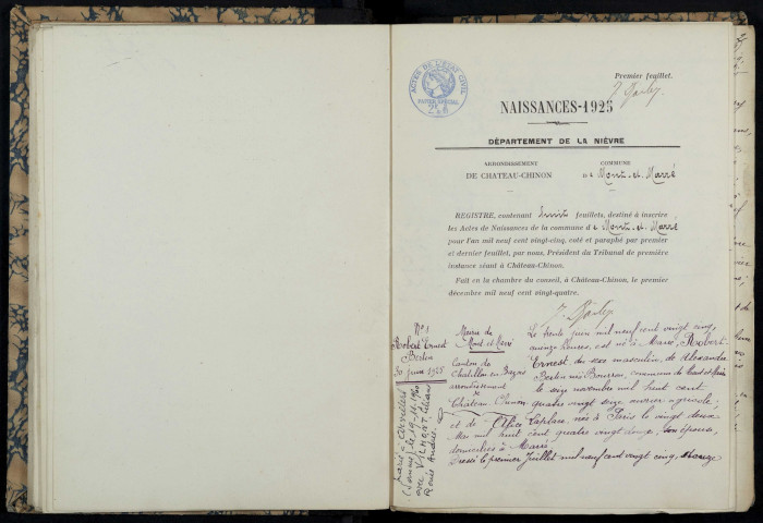 Mont-et-Marré : actes d'état civil.
