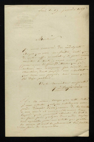 DESJARDINS (Louis Joseph Isnard), graveur (1814-1894) : 14 lettres.