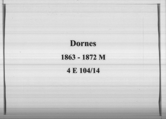 Dornes : actes d'état civil.