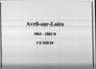 Avril-sur-Loire : actes d'état civil.