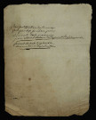 Charges dues par Jean-Baptiste Paumier, marchand de bois, au comte Le Peletier d'Aunay, dans la baronnie de Saint-Péreuse : terrier (avril 1779), 3 plans.