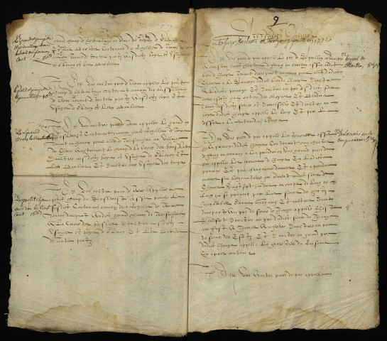 Ville-Langy, lieu-dit Chouix : terrier incomplet (1595) avec table nominative (1772).