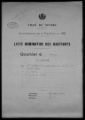 Nevers, Quartier du Croux, 25e section : recensement de 1926