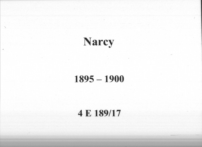 Narcy : actes d'état civil.