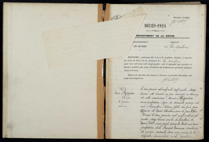 La Machine : actes d'état civil (décès).
