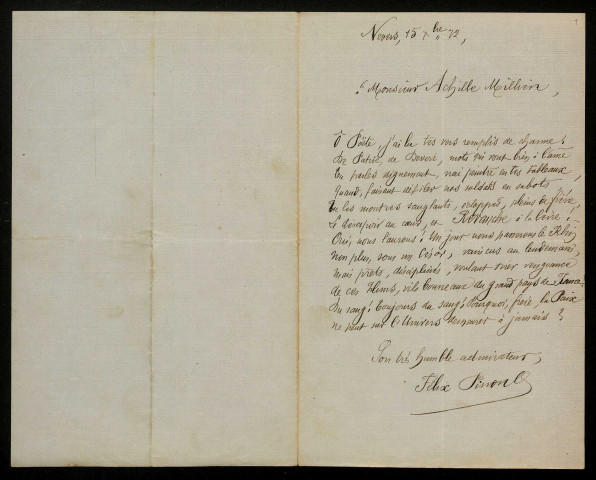 PINON (Félix) : 2 lettres.