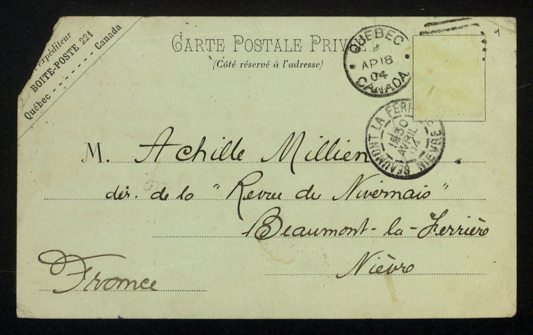 RIVARD (Adjutor), poète québecois (1868-1945) : 5 lettres, 1 carte postale illustrée, manuscrit.