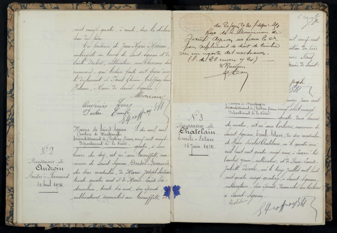 Saint-Agnan : actes d'état civil.