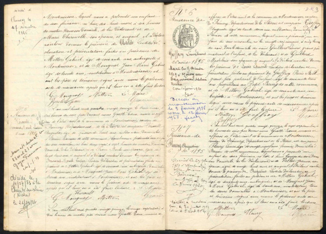 Montenoison : actes d'état civil.