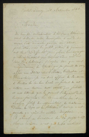 TURCY (A.), poète et curé de Castelnaudary (Aude) : 1 lettre.